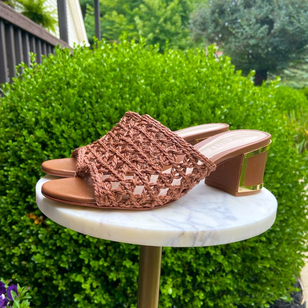 Like New Schutz Laisla Leather Slide Heels
